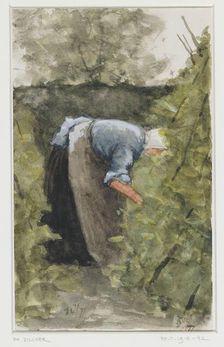 Woman in the vegetable garden, 1877. Creator: Philip Zilcken