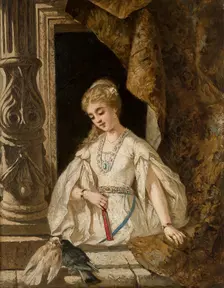 Woman in the Window, 1880. Creator: Kazimierz Mirecki