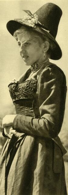 Woman in traditional costume, Tyrol, Austria, c1935. Creator: Unknown