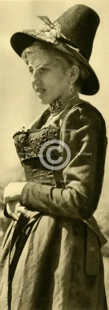 Woman in traditional costume, Tyrol, Austria, c1935.  Creator: Unknown.