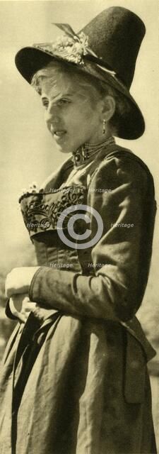 Woman in traditional costume, Tyrol, Austria, c1935.  Creator: Unknown.