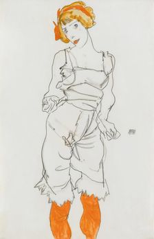 Woman in Underclothes and Stockings (Wally Neuzil), 1913