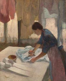 Woman Ironing, begun c. 1876, completed c. 1887. Creator: Edgar Degas