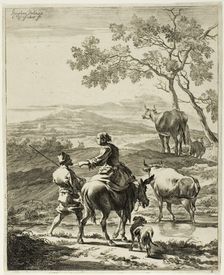 Woman on a Donkey, 1650/60. Creator: Cornelis de Visscher