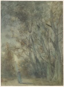 Woman on a forest path, 1838-1915. Creator: Johannes Gysbert Vogel