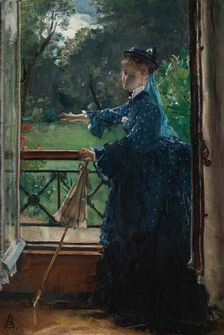 Woman on the Balcony. Creator: Stevens, Alfred (1823-1906)