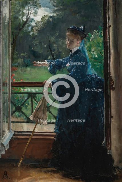 Woman on the Balcony. Creator: Stevens, Alfred (1823-1906).