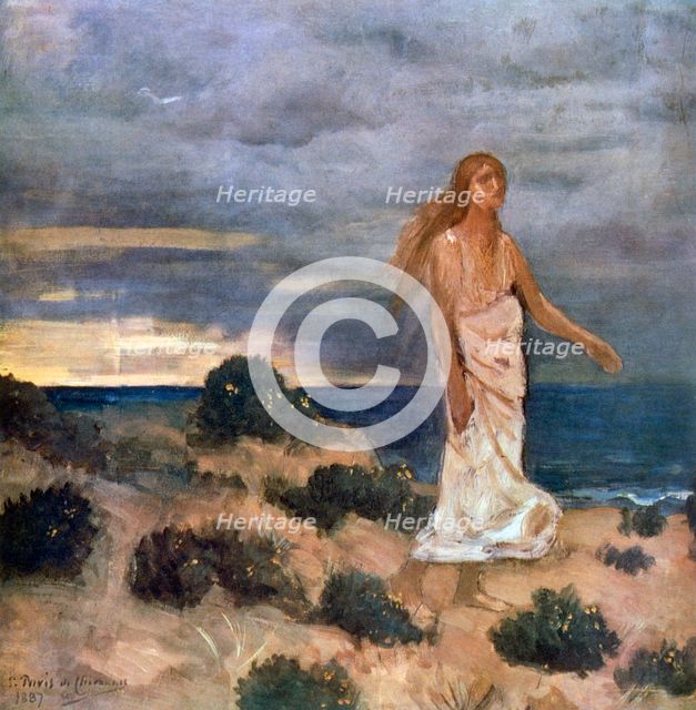 'Woman on the Beach', 1887. Creator: Pierre Puvis de Chavannes.