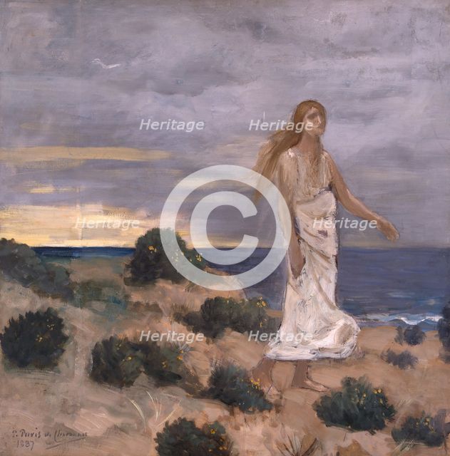 Woman on the Beach, 1887. Creator: Pierre Puvis de Chavannes.