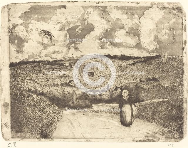 Woman on the Road (La femme sur la route), 1879. Creator: Camille Pissarro.