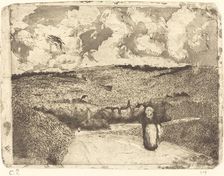 Woman on the Road (La femme sur la route), 1879. Creator: Camille Pissarro