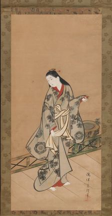 Woman on Veranda, ca. 1730. Creator: Takizawa Shigenobu