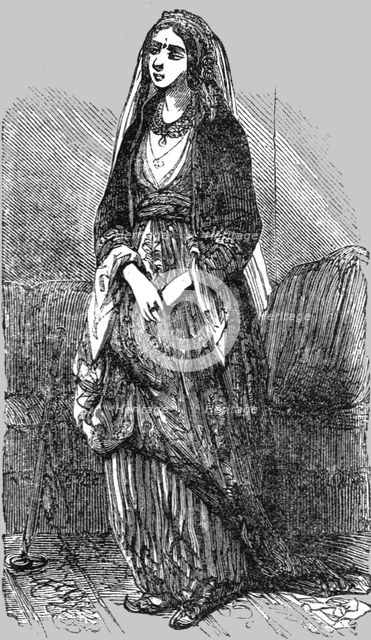 'Woman of Constantinople in-doors; The Women of Turkey', 1854. Creator: Unknown.