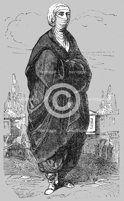 'Woman of Constantinople in the Street; The Women of Turkey', 1854. Creator: Unknown.