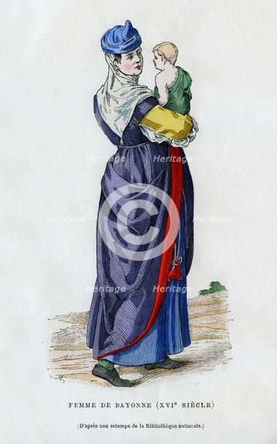 Woman of Bayonne, France, 16th century (1882-1884). Artist: Unknown