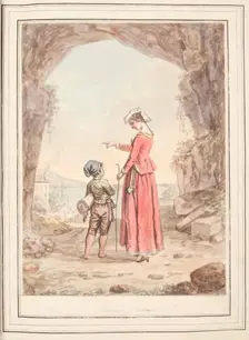 Woman of Nettuno, leaf from A Collection of Dresses by David Allan Mostly from Nature 1776. Creator: David Allan