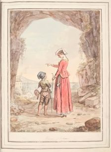 Woman of Nettuno, leaf from A Collection of Dresses by David Allan Mostly from Nature 1776. Creator: David Allan
