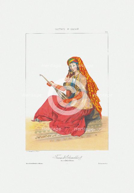 Woman of Shamakhy (From: Scenes, paysages, meurs et costumes du Caucase), 1840. Artist: Gagarin, Grigori Grigorievich (1810-1893)