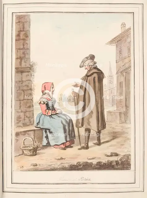 Woman of Pistoia, leaf from 'A Collection of Dresses by David Allan Mostly from Nature', 1776. Creator: David Allan.