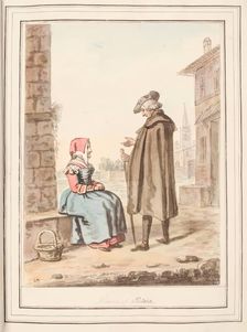 Woman of Pistoia, leaf from A Collection of Dresses by David Allan Mostly from Nature 1776. Creator: David Allan