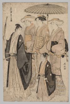Woman of the Yoshiwara and Attendants…, 1752-1815. Creator: Torii Kiyonaga (Japanese, 1752-1815)