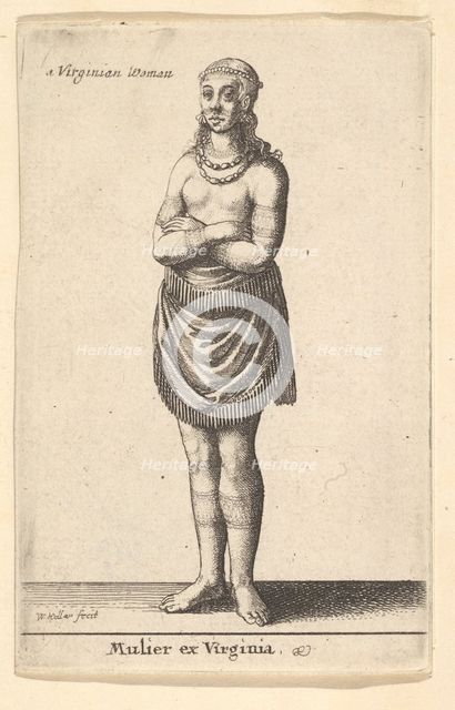 Woman of Virginia, ca. 1643. Creator: Wenceslaus Hollar.