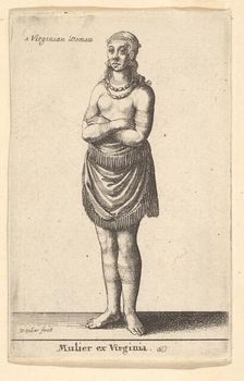 Woman of Virginia, ca. 1643. Creator: Wenceslaus Hollar