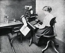 Woman Operator on Monotype Keyboard 1917