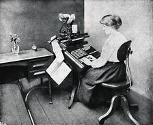 Woman Operator on Monotype Keyboard 1917