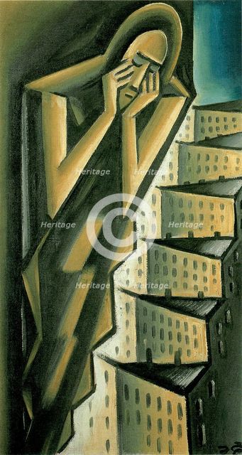 Woman over the City, ca 1917-1920. Artist: Capek, Karel (1890-1938)