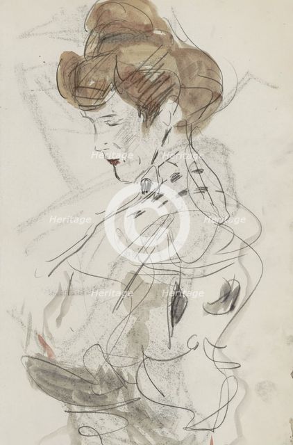 Woman looking down, 1875-1934. Creator: Isaac Lazerus Israels.