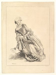 Woman leaning to left, 1722-28. Creator: Francois Boucher
