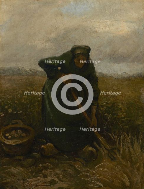 Woman Lifting Potatoes, 1885. Creator: Gogh, Vincent, van (1853-1890).