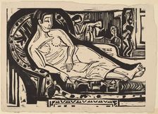 Woman Lying on a Sofa, 1926. Creator: Ernst Kirchner