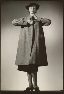 Woman modeling a coat, early 1940s. Creator: Gunther Krampf