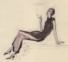Woman smoking, c1950. Creator: Shirley Markham