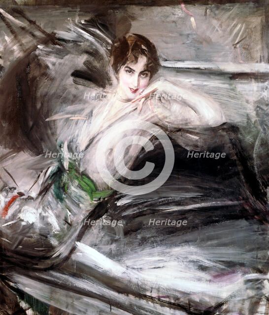 'Woman Sat on Chair', c1860 Artist: Giovanni Boldini