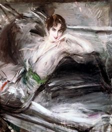 Woman Sat on Chair c1860 Artist: Giovanni Boldini