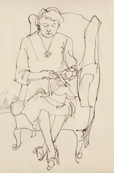 Woman sewing, c1950. Creator: Shirley Markham