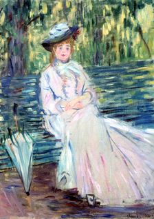 Woman Seated on a Bench c1874. Artist: Claude Monet