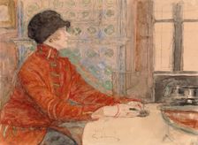 Woman Seated at a Table, 1923-1925. Creator: Il'ya Repin