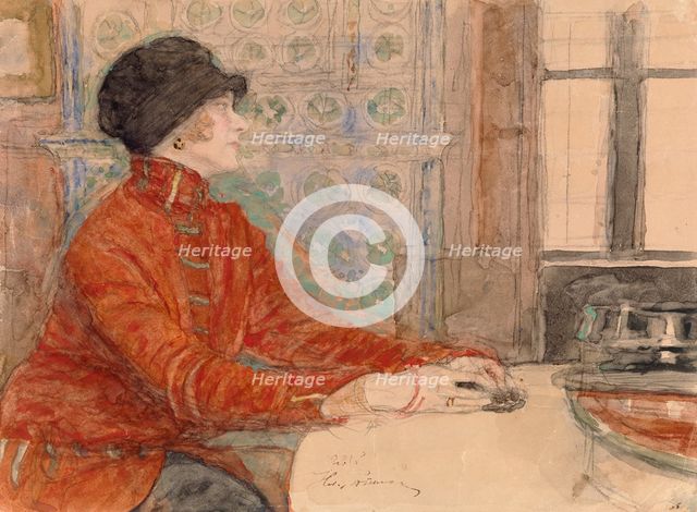 Woman Seated at a Table, 1923-1925. Creator: Il'ya Repin.