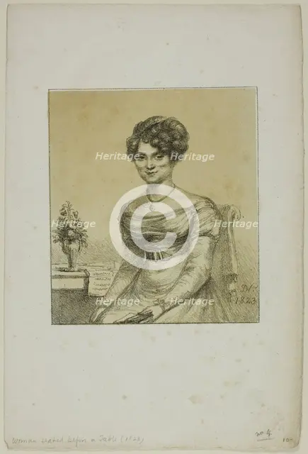 Woman Seated before a Table, 1823. Creator: Vivant Denon.