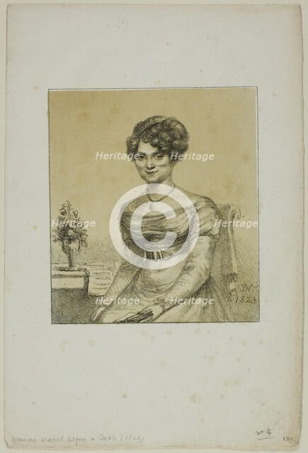 Woman Seated before a Table, 1823. Creator: Vivant Denon.