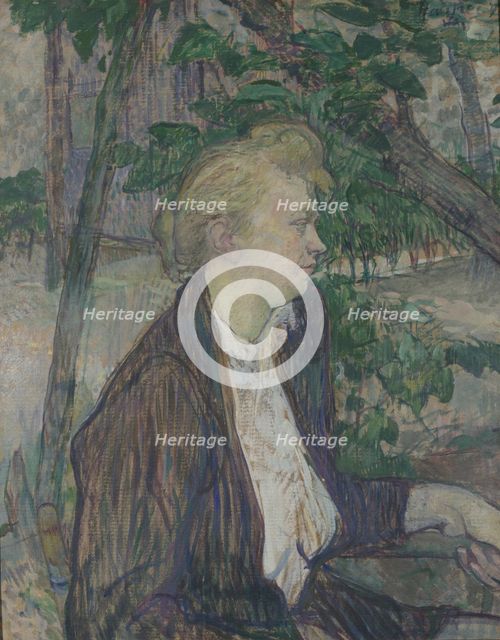 Woman seated in a Garden, 1891. Artist: Toulouse-Lautrec, Henri, de (1864-1901)