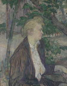 Woman seated in a Garden, 1891. Artist: Toulouse-Lautrec, Henri, de (1864-1901)