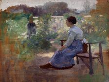 Woman Seated in a Garden, late 19th-early 20th century. Creator: Eliphalet Frazer Andrews