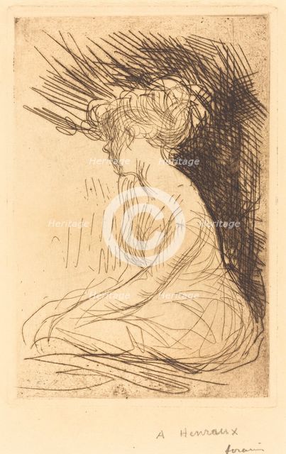 Woman Seated in Profile, 1909. Creator: Jean Louis Forain.