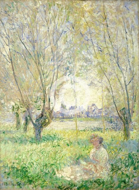 Woman Seated under the Willows, 1880. Creator: Claude Monet.