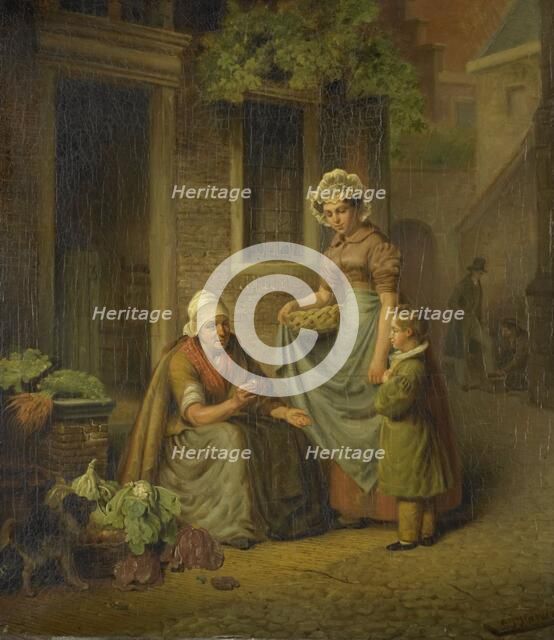 Woman Selling Vegetables, 1825-1845. Creator: Lambertus Johannes Hansen.